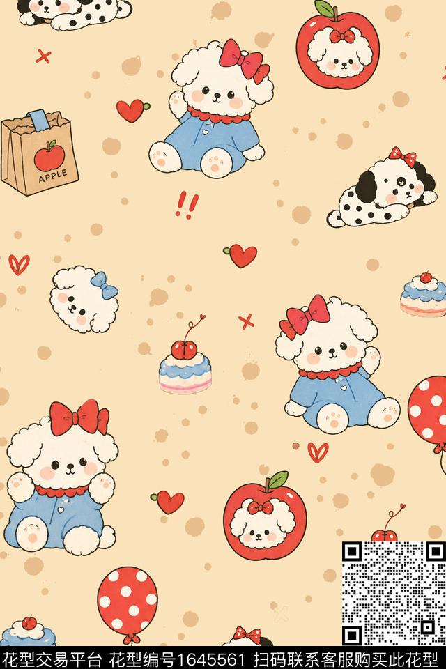 趣味可爱小狗数码印花花型下载（图片编号: 1645561） - 瓦栏（Walan）