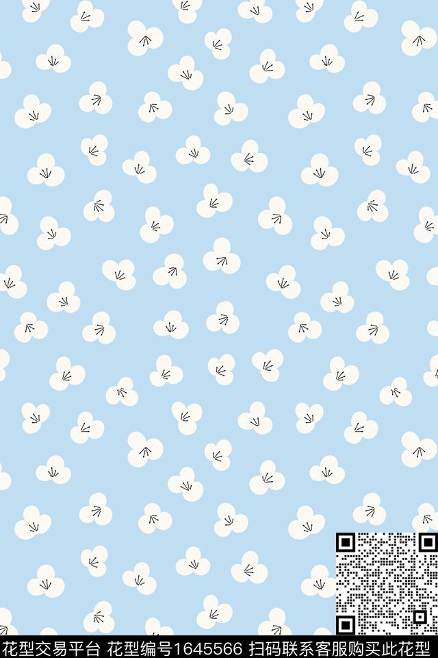 年轻女装小清新花卉数码印花花型下载（图片编号: 1645566） - 瓦栏（Walan）