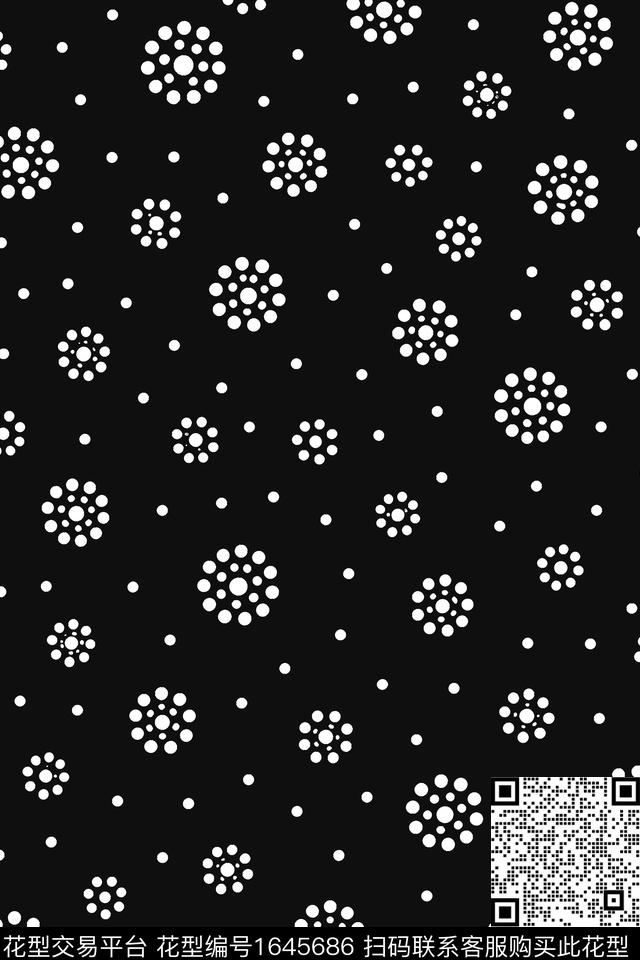 年轻女装波点几何传统印花花型下载（图片编号: 1645686） - 瓦栏（Walan）