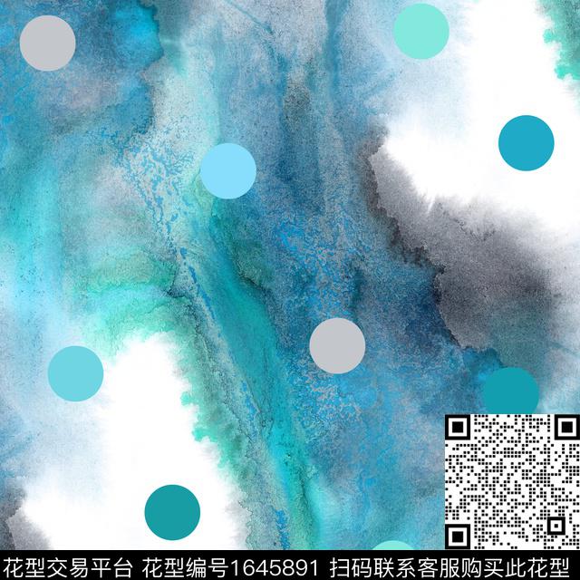 晕染水彩波点数码印花花型下载（图片编号: 1645891） - 瓦栏（Walan）