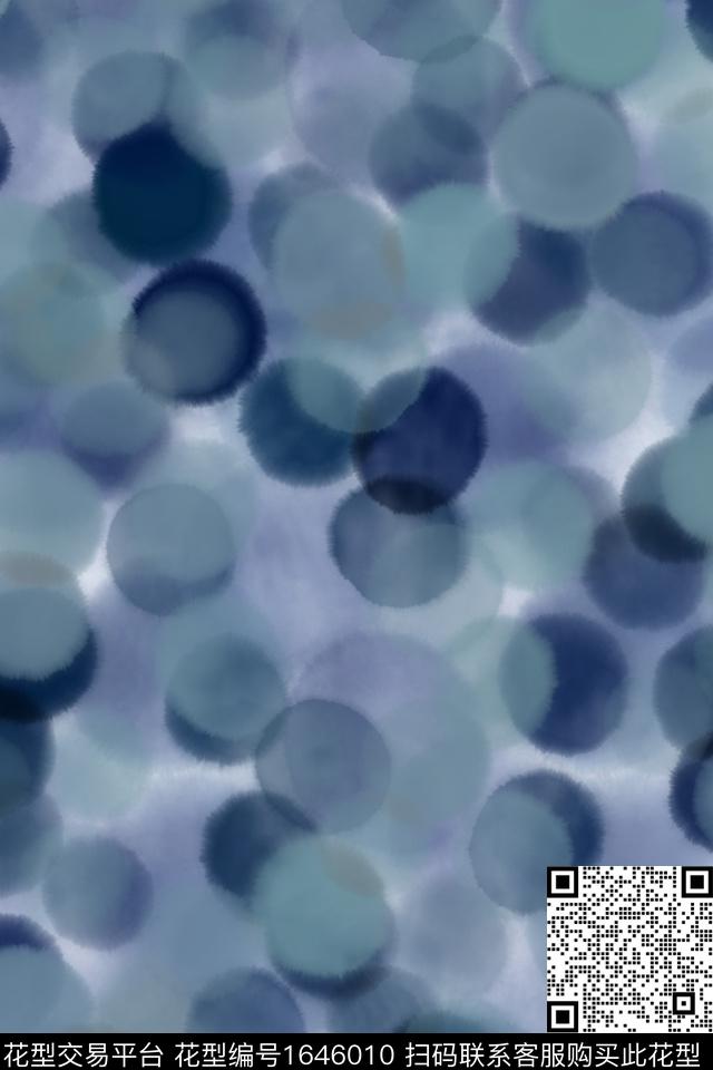 肌理水彩波点数码印花花型下载（图片编号: 1646010） - 瓦栏（Walan）
