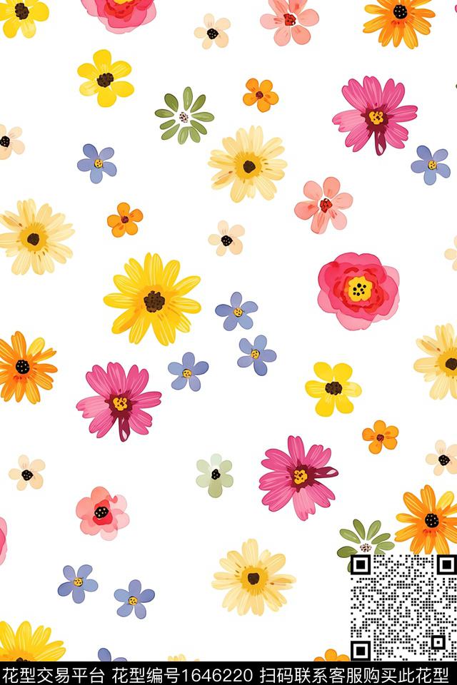 小清新花卉小碎花数码印花花型下载（图片编号: 1646220） - 瓦栏（Walan）