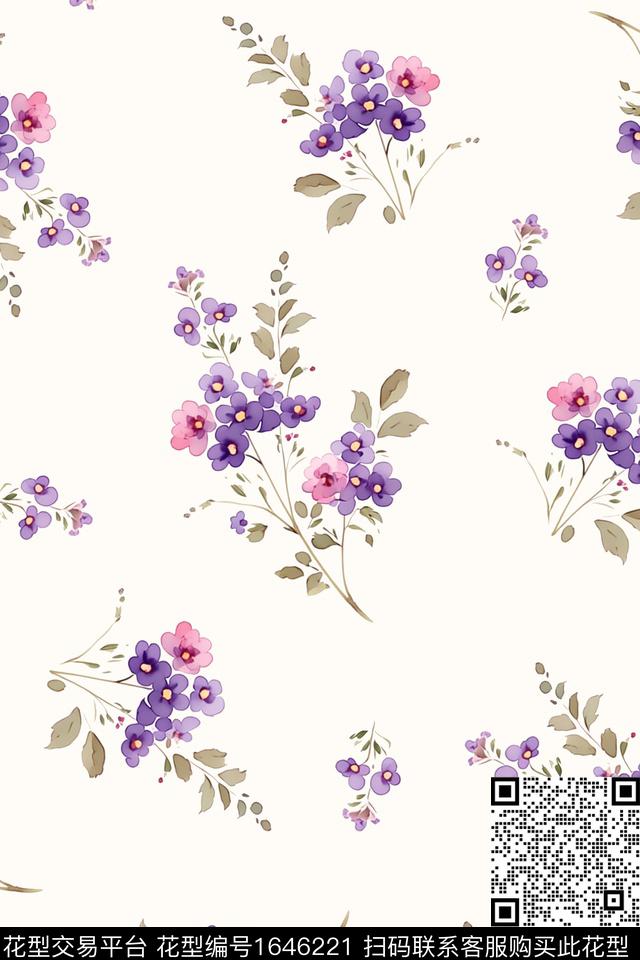 小清新花卉小碎花数码印花花型下载（图片编号: 1646221） - 瓦栏（Walan）