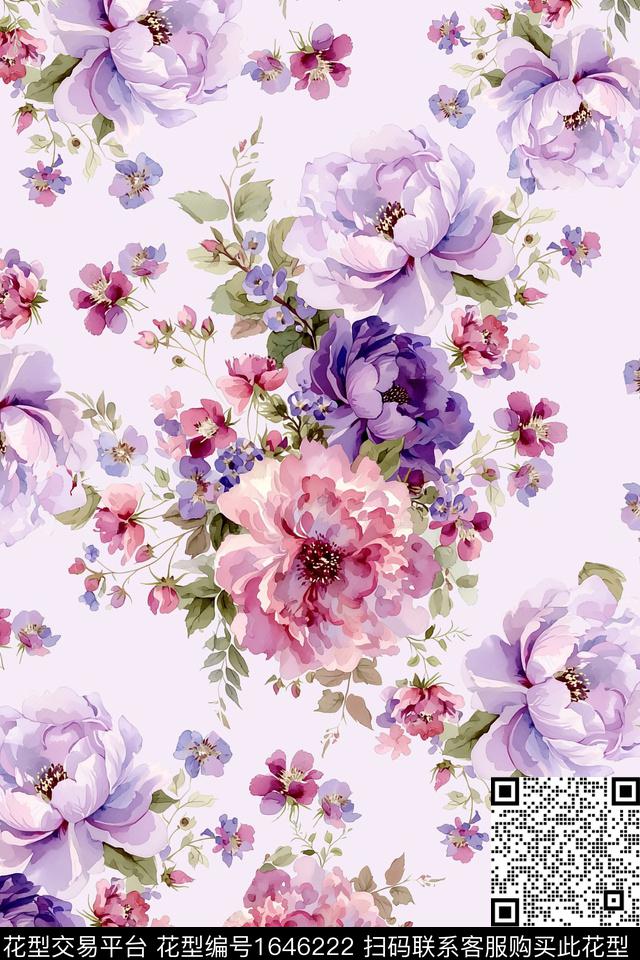 小清新花卉小碎花数码印花花型下载（图片编号: 1646222） - 瓦栏（Walan）