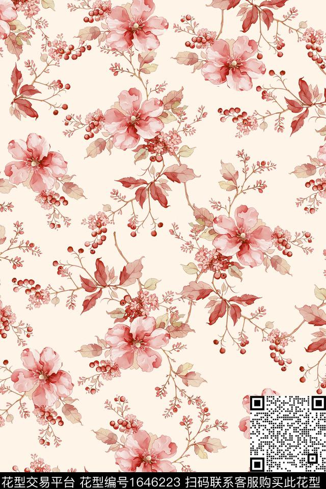 小清新花卉小碎花数码印花花型下载（图片编号: 1646223） - 瓦栏（Walan）