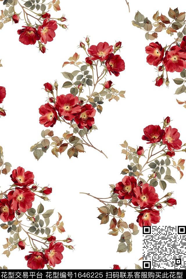 小清新花卉小碎花数码印花花型下载（图片编号: 1646225） - 瓦栏（Walan）