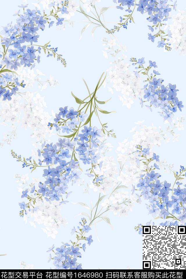 花卉小碎花大牌风数码印花花型下载（图片编号: 1646980） - 瓦栏（Walan）