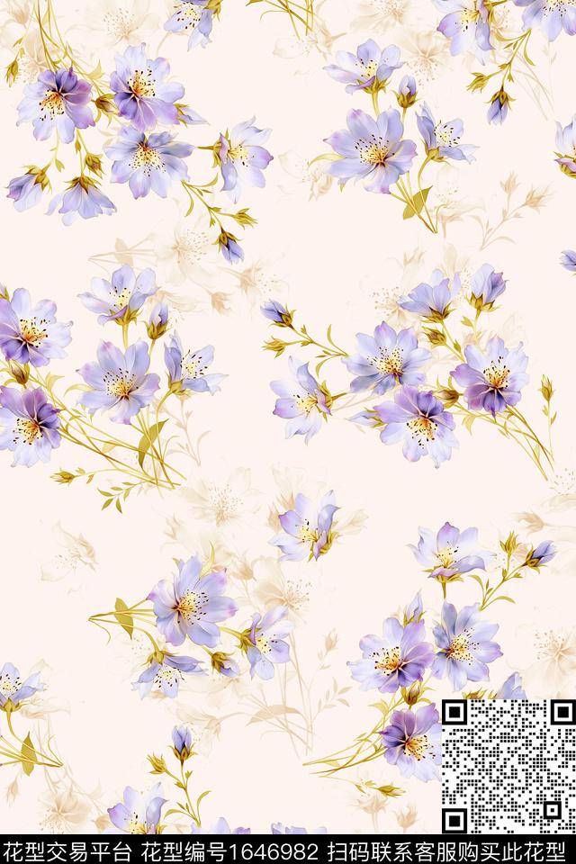 花卉小碎花大牌风数码印花花型下载（图片编号: 1646982） - 瓦栏（Walan）