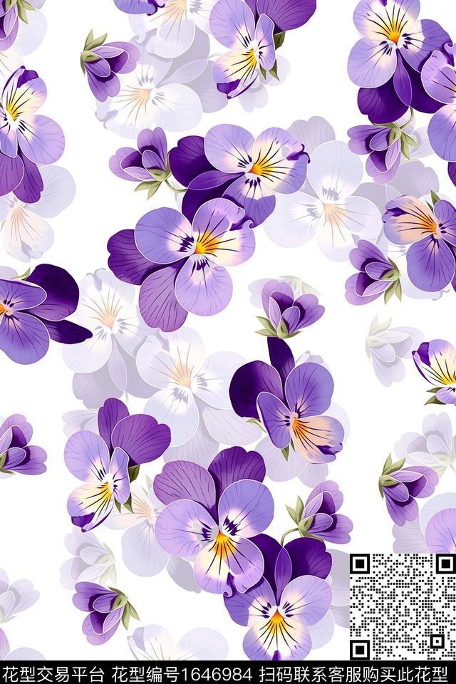 花卉小碎花大牌风数码印花花型下载（图片编号: 1646984） - 瓦栏（Walan）