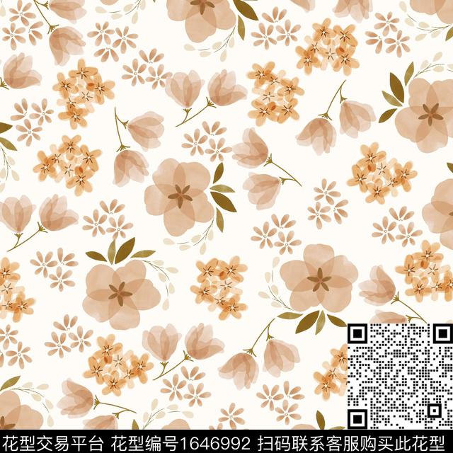 花卉水彩花卉碎花数码印花花型下载（图片编号: 1646992） - 瓦栏（Walan）