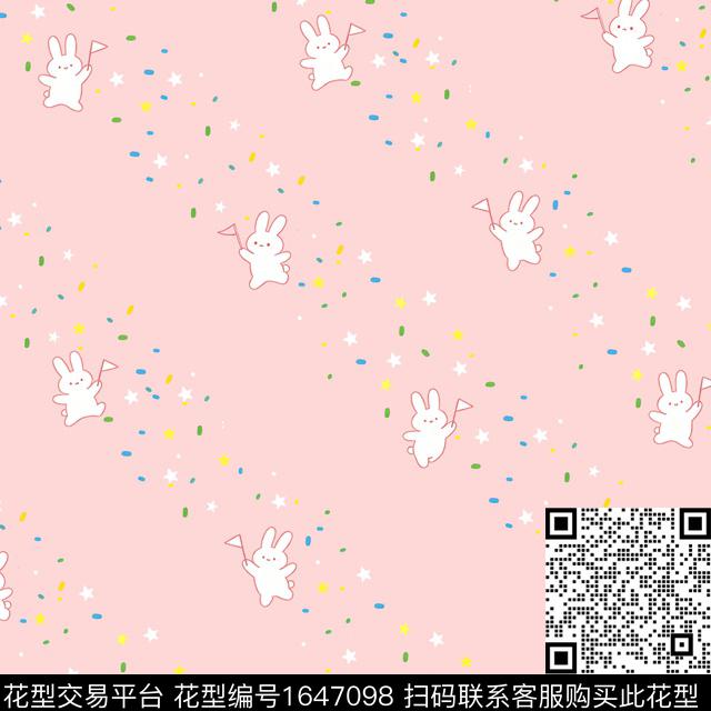 兔子斑点软萌风数码印花花型下载（图片编号: 1647098） - 瓦栏（Walan）