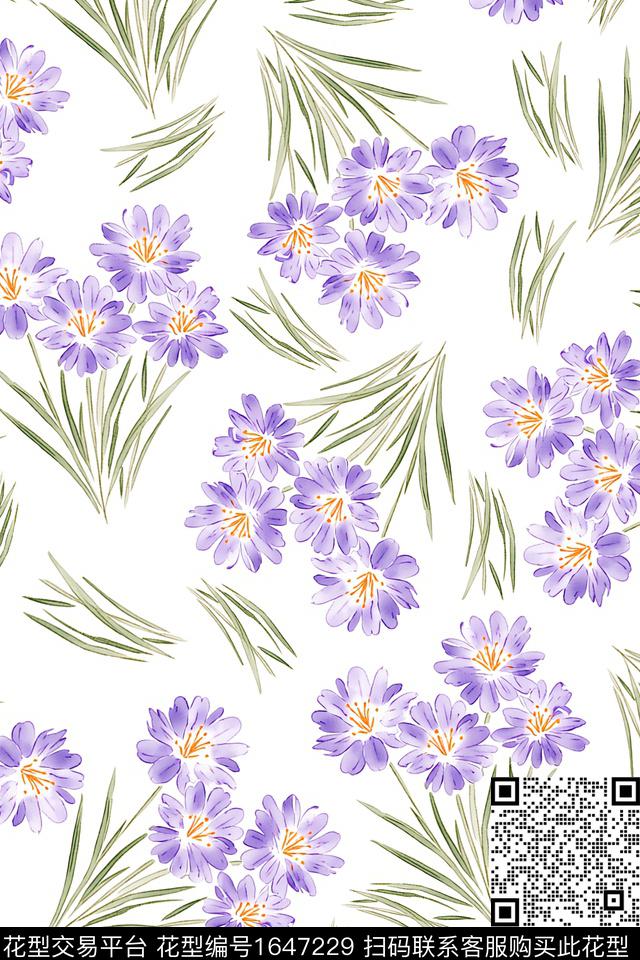 花卉小碎花大牌风数码印花花型下载（图片编号: 1647229） - 瓦栏（Walan）