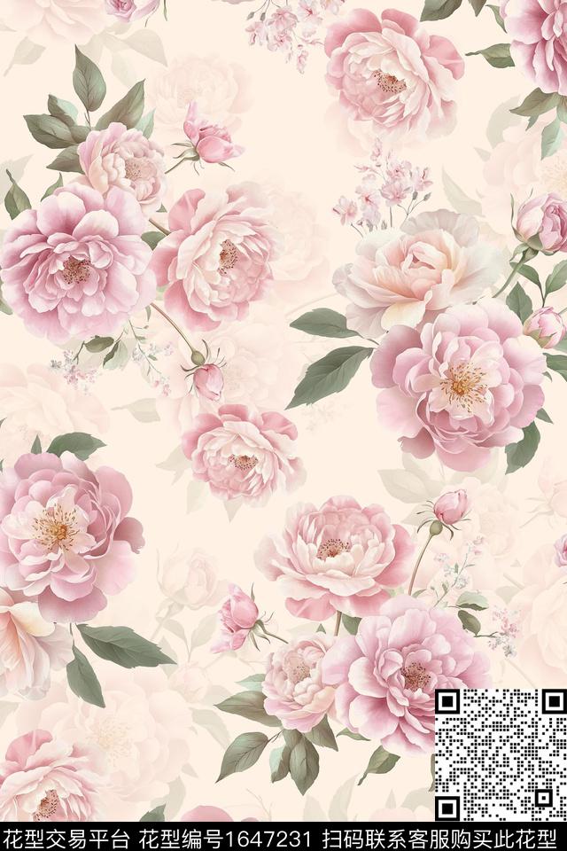 花卉小碎花大牌风数码印花花型下载（图片编号: 1647231） - 瓦栏（Walan）