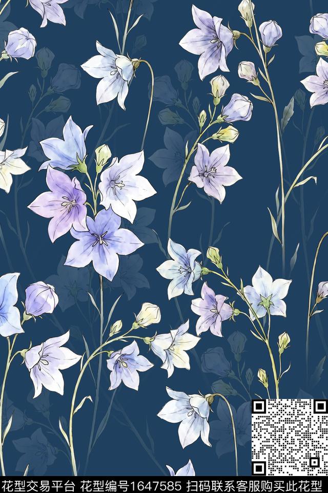 年轻女装大花花卉数码印花花型下载（图片编号: 1647585） - 瓦栏（Walan）