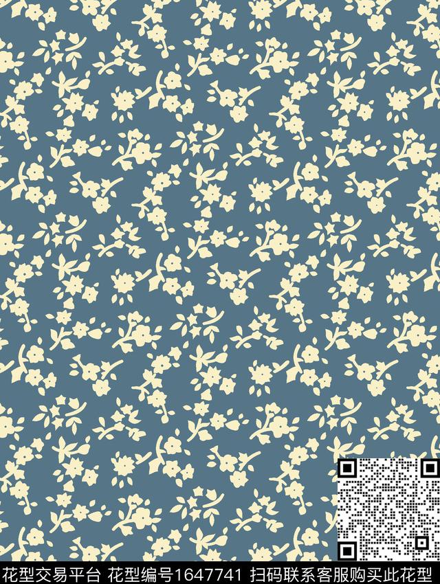 小碎花花卉传统印花花型下载（图片编号: 1647741） - 瓦栏（Walan）