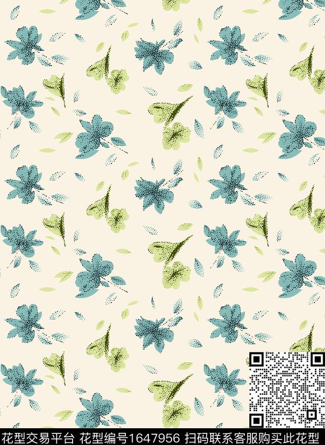 花卉小碎花传统印花花型下载（图片编号: 1647956） - 瓦栏（Walan）