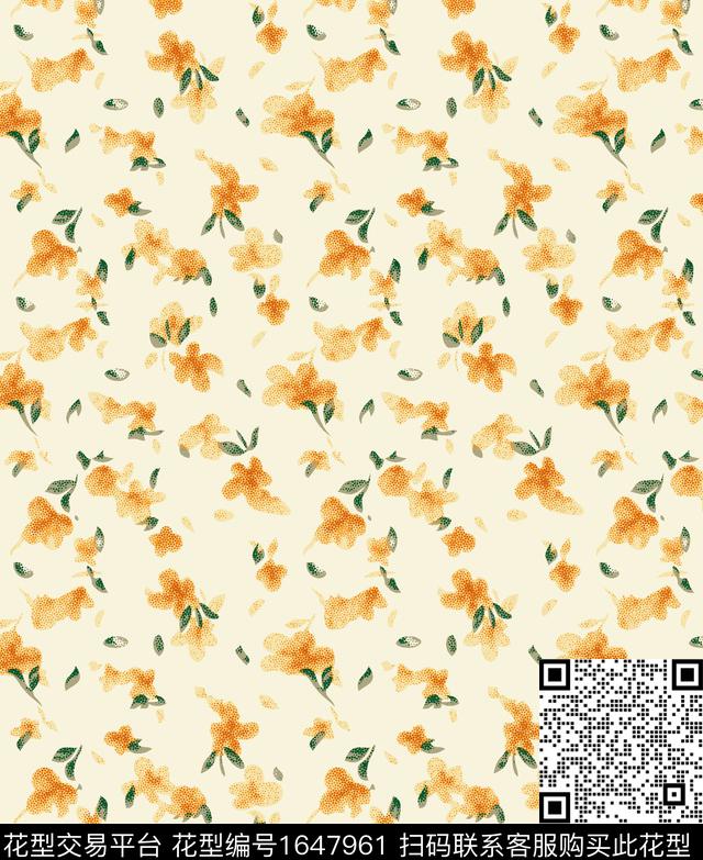 花卉小碎花抽象花卉传统印花花型下载（图片编号: 1647961） - 瓦栏（Walan）