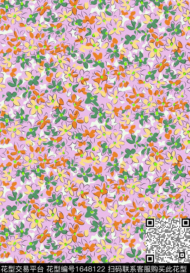 花卉小碎花传统印花花型下载（图片编号: 1648122） - 瓦栏（Walan）