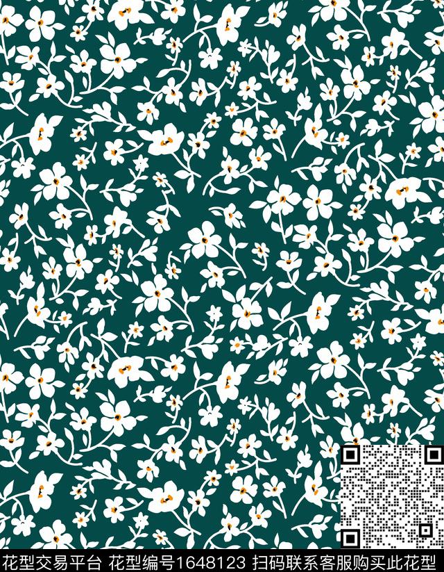 花卉小碎花传统印花花型下载（图片编号: 1648123） - 瓦栏（Walan）