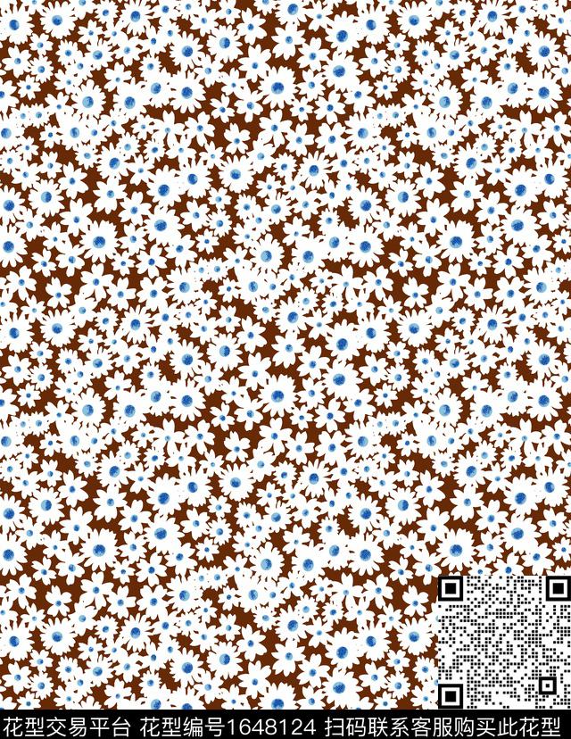 花卉小碎花传统印花花型下载（图片编号: 1648124） - 瓦栏（Walan）