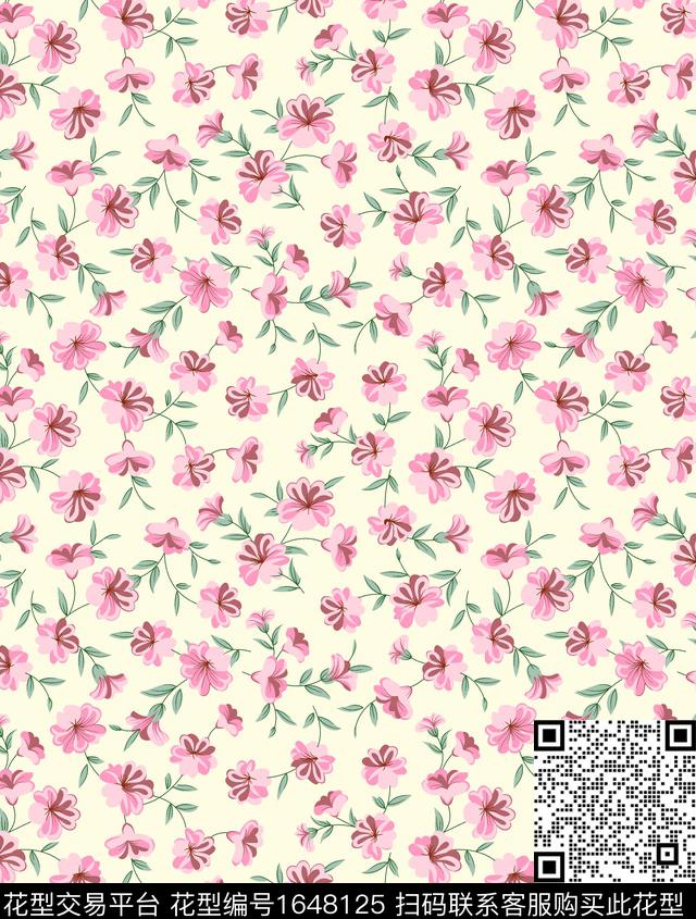 花卉小碎花小清新传统印花花型下载（图片编号: 1648125） - 瓦栏（Walan）