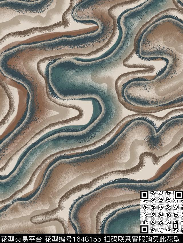 海洋肌理复古数码印花花型下载（图片编号: 1648155） - 瓦栏（Walan）
