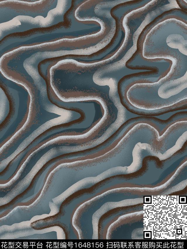 海洋肌理复古数码印花花型下载（图片编号: 1648156） - 瓦栏（Walan）