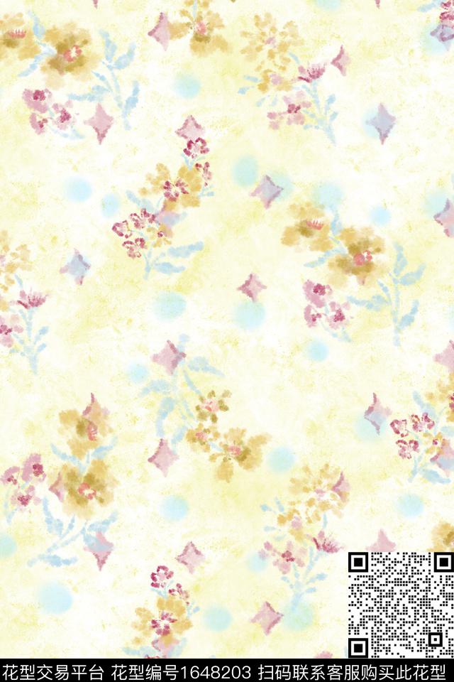 小清新花卉小碎花数码印花花型下载（图片编号: 1648203） - 瓦栏（Walan）