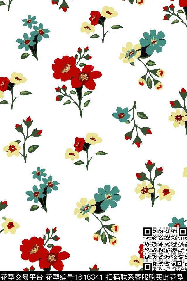 年轻女装植物花卉数码印花花型下载（图片编号: 1648341） - 瓦栏（Walan）