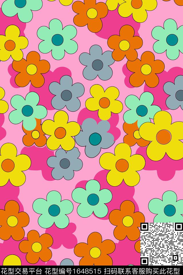 炫彩花卉花卉平面花卉传统印花花型下载（图片编号: 1648515） - 瓦栏（Walan）