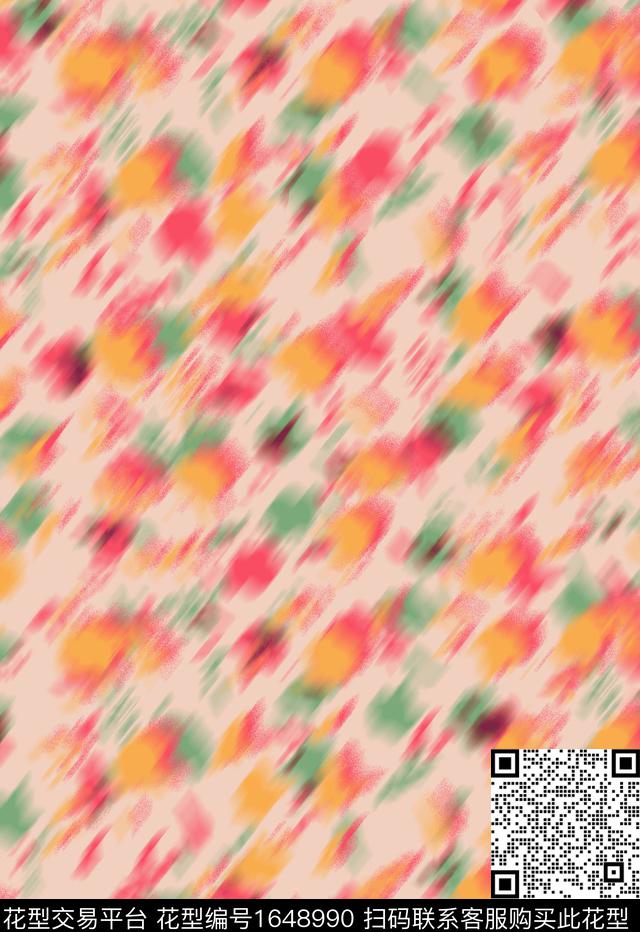 花卉风格化花卉抽象花卉数码印花花型下载（图片编号: 1648990） - 瓦栏（Walan）