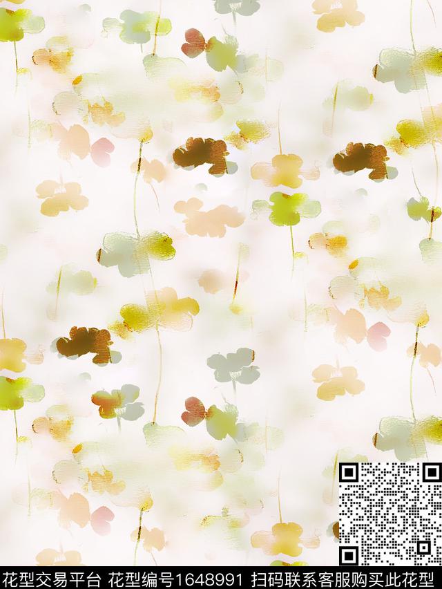 花卉风格化花卉抽象花卉数码印花花型下载（图片编号: 1648991） - 瓦栏（Walan）