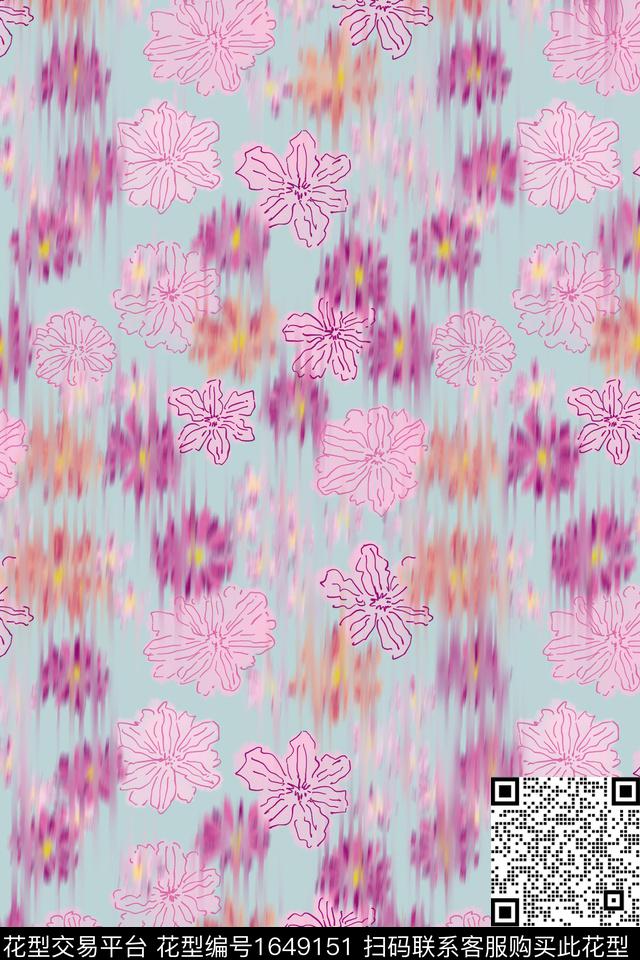 花卉小碎花肌理数码印花花型下载（图片编号: 1649151） - 瓦栏（Walan）