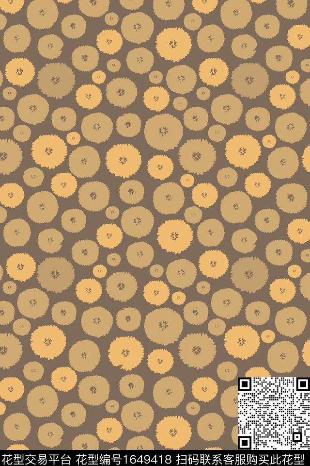 花卉小碎花雏菊传统印花花型下载（图片编号: 1649418） - 瓦栏（Walan）