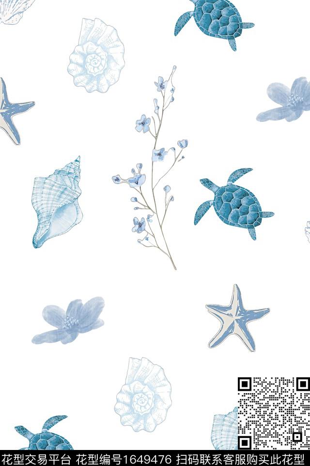 年轻女装海洋童装数码印花花型下载（图片编号: 1649476） - 瓦栏（Walan）