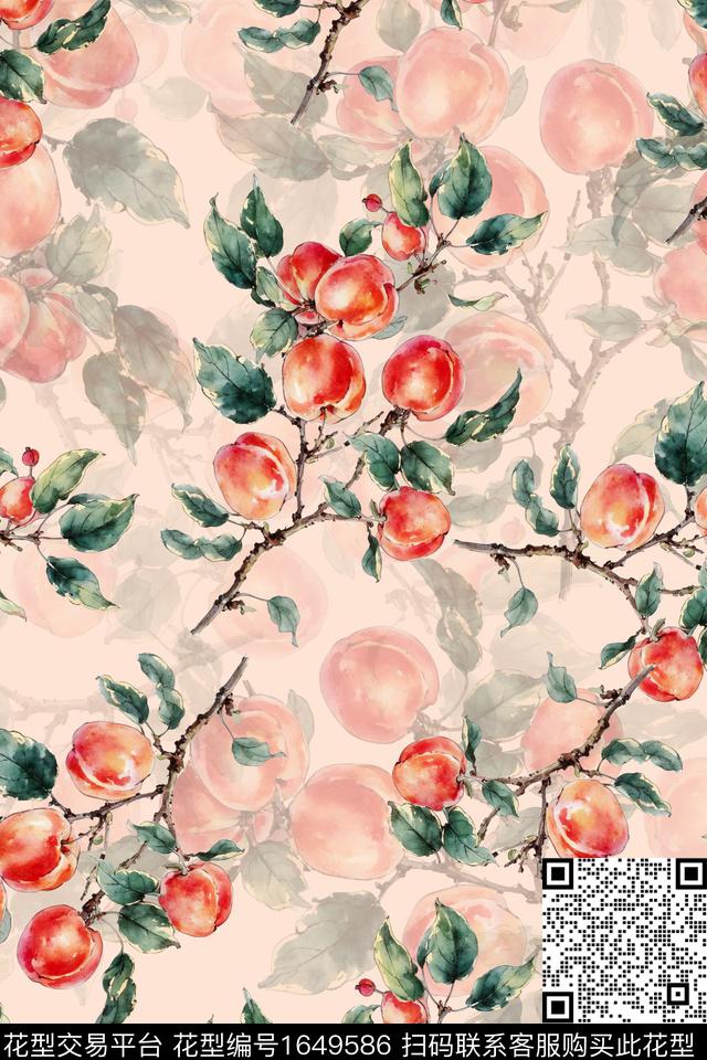 水果女装柿子数码印花花型下载（图片编号: 1649586） - 瓦栏（Walan）