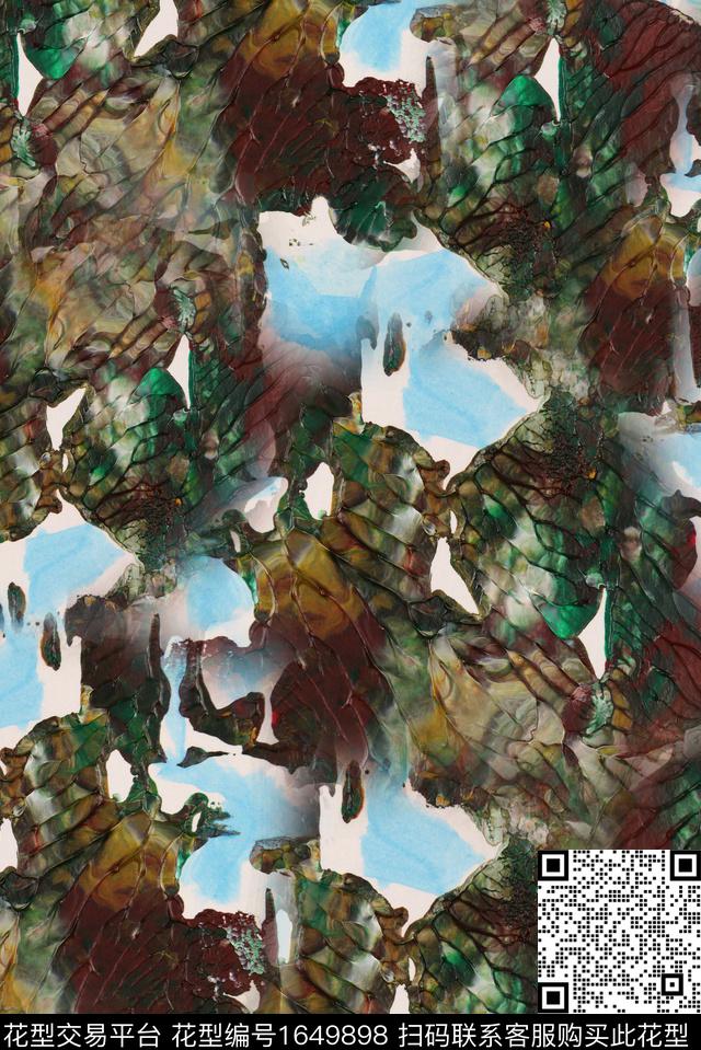 纹理肌理油画花型数码印花花型下载（图片编号: 1649898） - 瓦栏（Walan）
