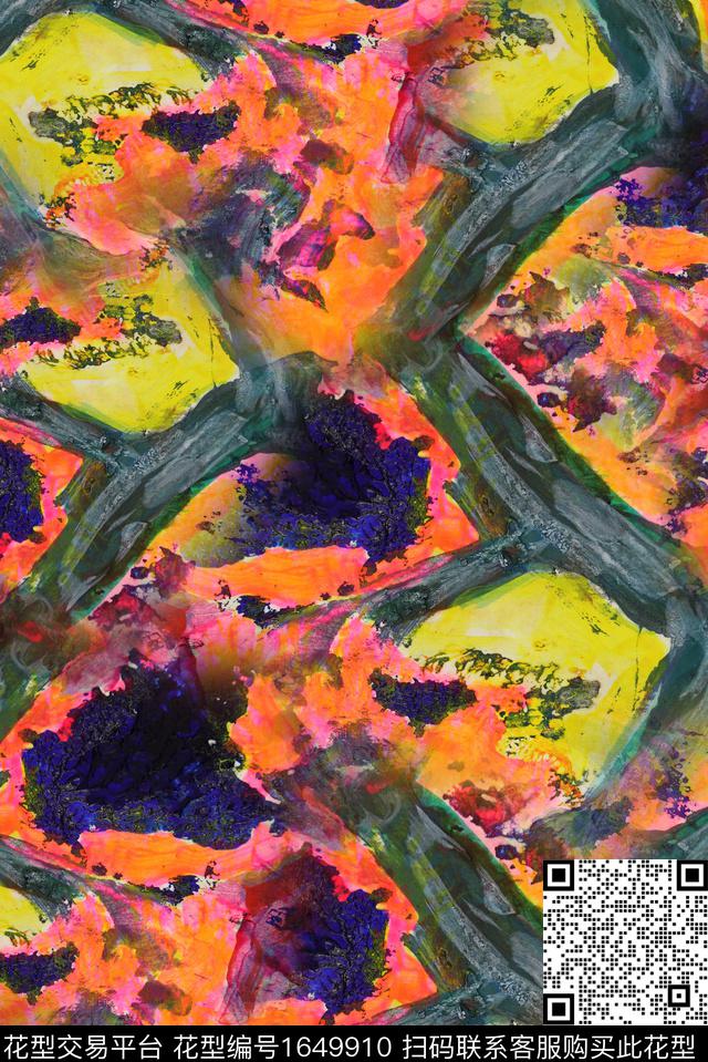 纹理肌理油画花型数码印花花型下载（图片编号: 1649910） - 瓦栏（Walan）