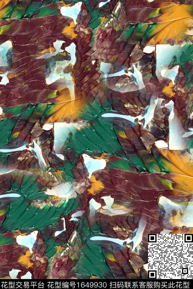 纹理肌理油画花型数码印花花型下载（图片编号: 1649930） - 瓦栏（Walan）