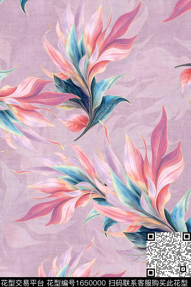 年轻女装满版散花花卉数码印花花型下载（图片编号: 1650000） - 瓦栏（Walan）