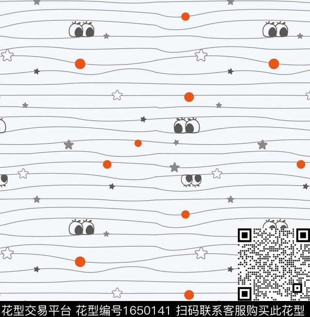 趣味线条画家居服传统印花花型下载（图片编号: 1650141） - 瓦栏（Walan）
