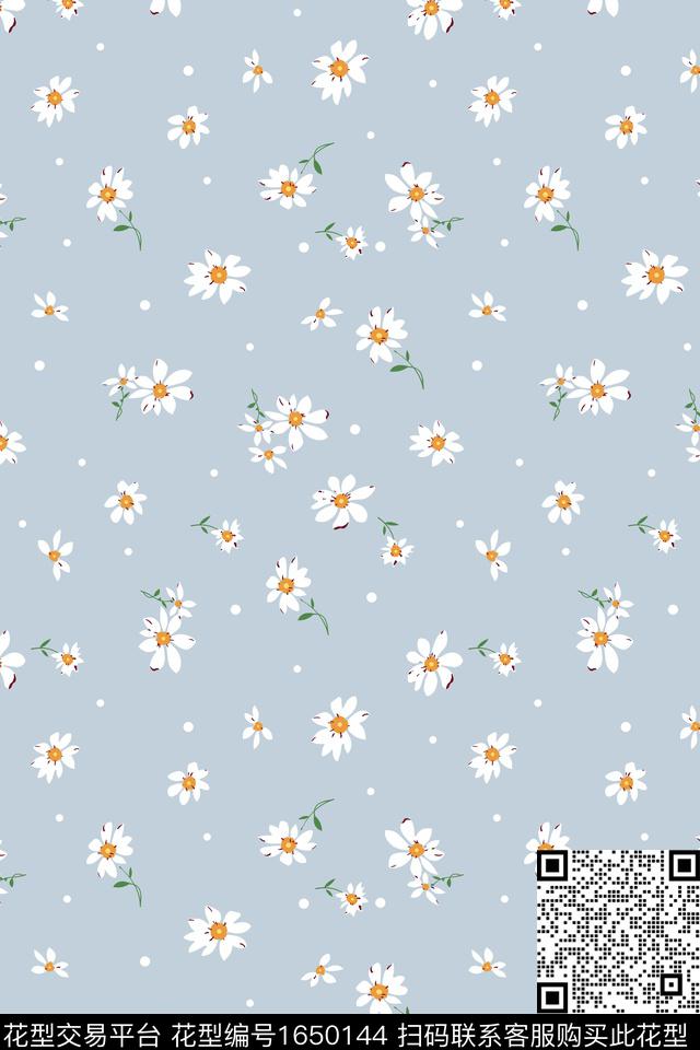 花卉小碎花雏菊数码印花花型下载（图片编号: 1650144） - 瓦栏（Walan）
