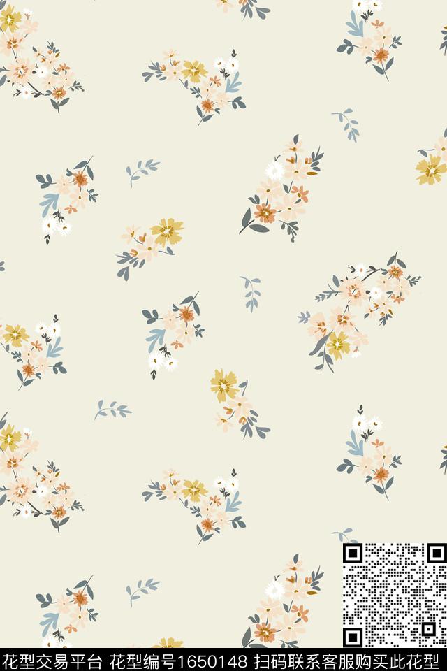 花卉小碎花水彩数码印花花型下载（图片编号: 1650148） - 瓦栏（Walan）