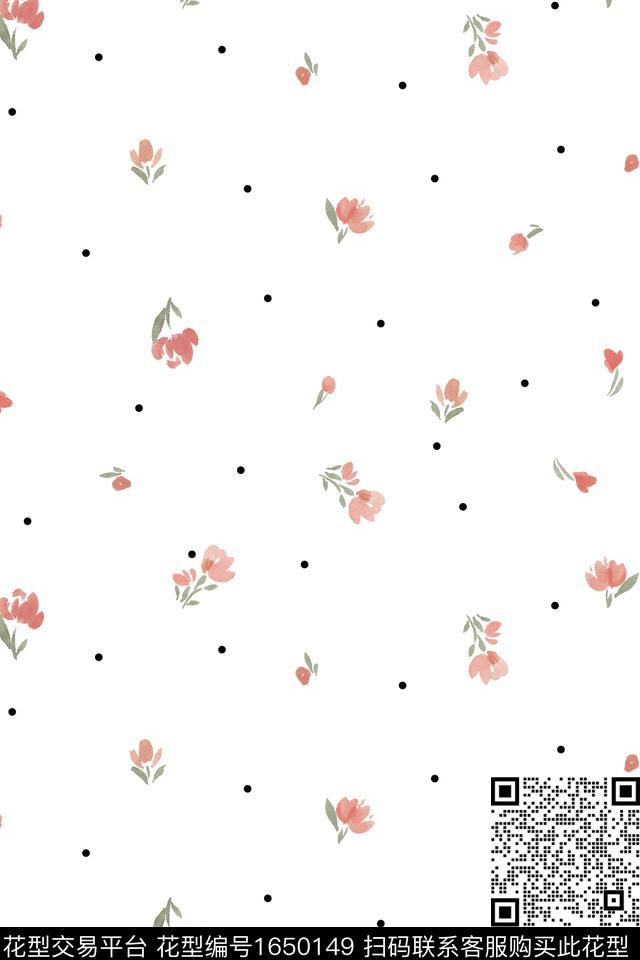 花卉小碎花水彩数码印花花型下载（图片编号: 1650149） - 瓦栏（Walan）