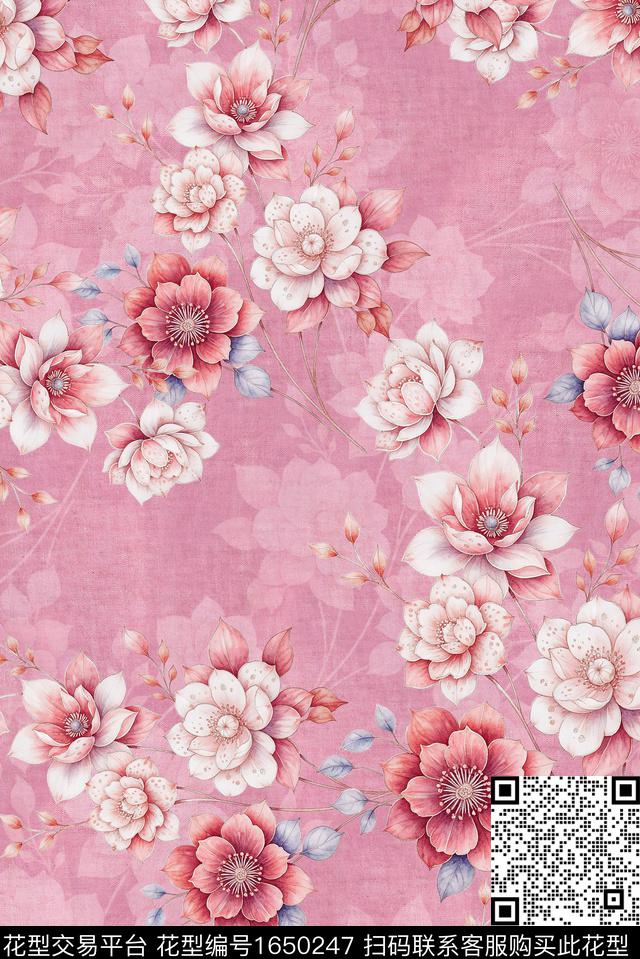 年轻女装满版散花小碎花数码印花花型下载（图片编号: 1650247） - 瓦栏（Walan）