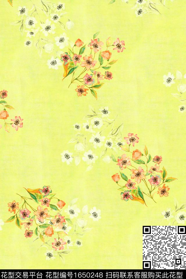 年轻女装满版散花小碎花数码印花花型下载（图片编号: 1650248） - 瓦栏（Walan）