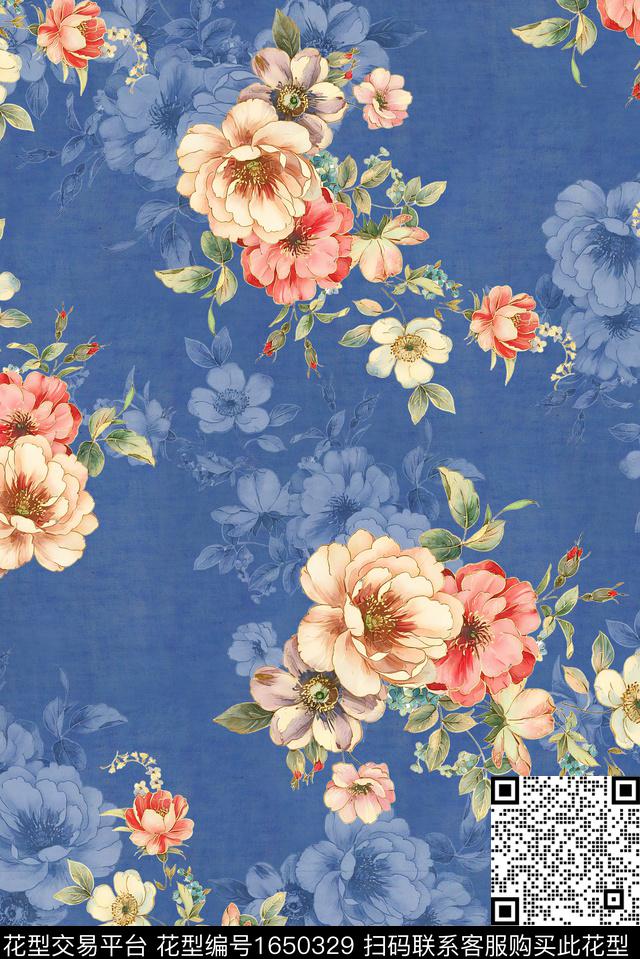 年轻女装满版散花小碎花数码印花花型下载（图片编号: 1650329） - 瓦栏（Walan）