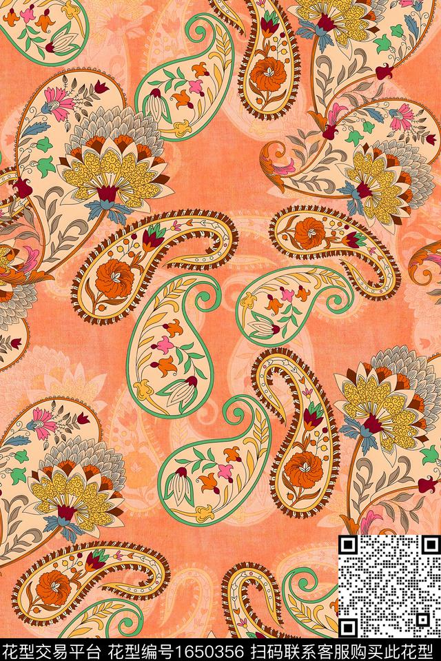 年轻女装满版散花中老年数码印花花型下载（图片编号: 1650356） - 瓦栏（Walan）