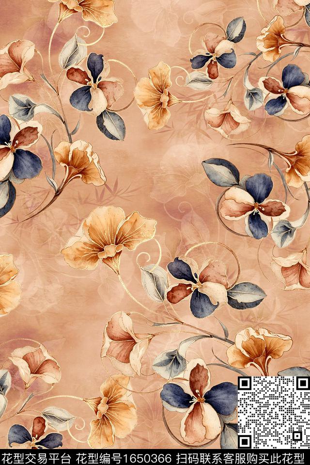 年轻女装满版散花小碎花数码印花花型下载（图片编号: 1650366） - 瓦栏（Walan）