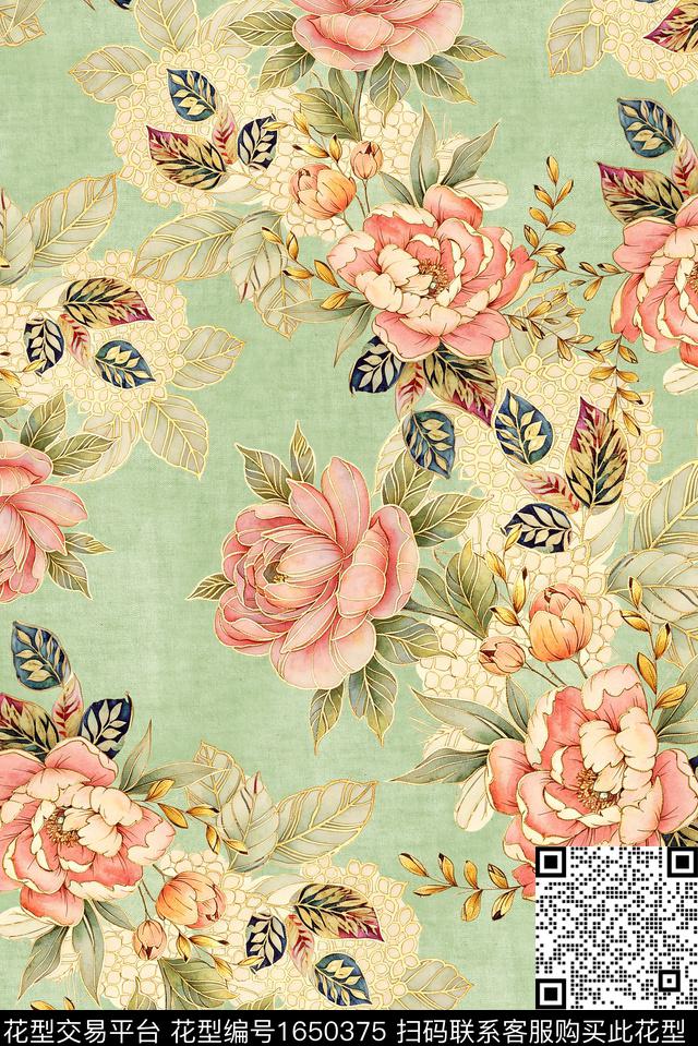 年轻女装满版散花小碎花数码印花花型下载（图片编号: 1650375） - 瓦栏（Walan）